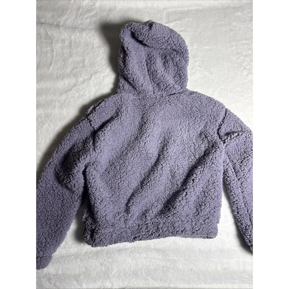 Mondetta Girl's Size M 10/12 Youth 1/2 Zip Sherpa Pullover Hoodie Color Lavendar - Picture 5 of 5